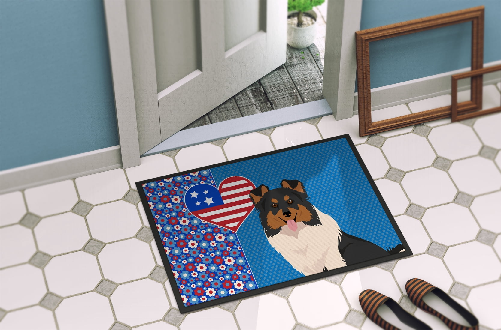 Tricolor Sheltie Indoor or Outdoor Mat 24x36 36 in x 24 in