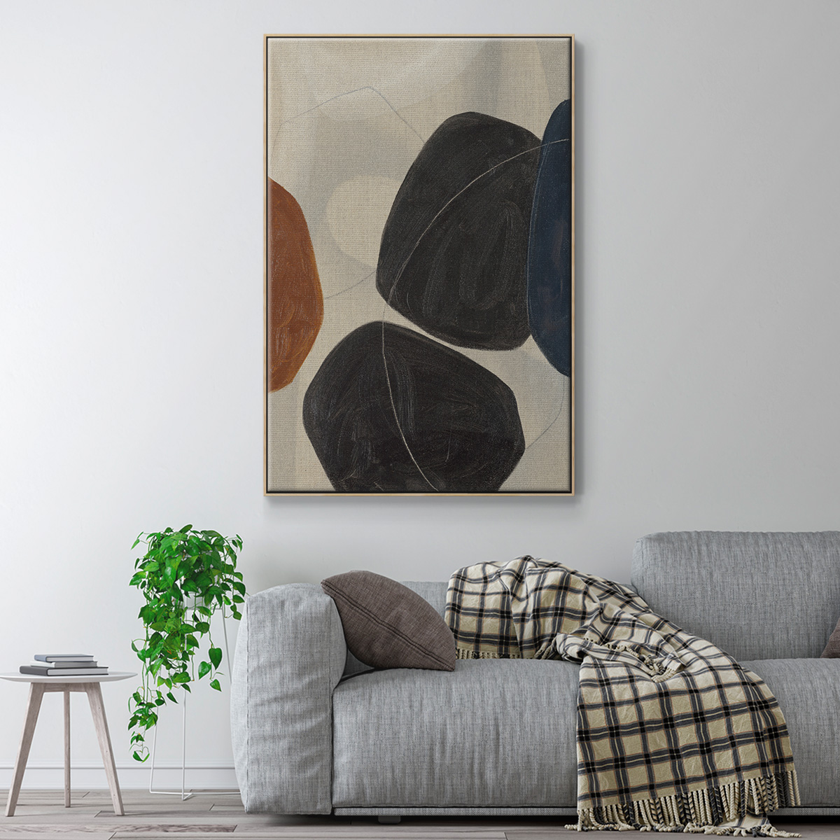 Gravity I Framed Premium Gallery Wrapped Canvas - Ready to Hang - 17 x 25 - Natural Wood Floating Frame