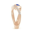 thumbnail image 3 of ANGARA Natural Criss Cross Pear Shaped Tanzanite Ring with Diamond Accents in 14K Rose Gold for Women (Size-7x5mm) | December Birthstone, Anniversary, Jewelry Gift for Women | Natural Tanzanite Ring, 3 of 8