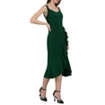 thumbnail image 4 of INSPIRE CHIC Women's Ruffled Elegant Sweetheart Neck Sleeveless Midi Fishtail Dress S Green, 4 of 4