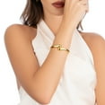 thumbnail image 4 of Fashion this season F&S Gold Bracelets for Women Gold Bangles Chunky Waterdrop Cuff Stack Gift, 4 of 7