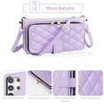 thumbnail image 6 of Furiet Wallet Case for Samsung Galaxy S23 Ultra 5G with Wrist Strap Shoulder Strap, 9+ Card Slots Zipper Purse, Luxury PU Leather Stand Phone Cover for S23Ultra 23S S 23 23Ultra 6.8 inch Women Purple, 6 of 8