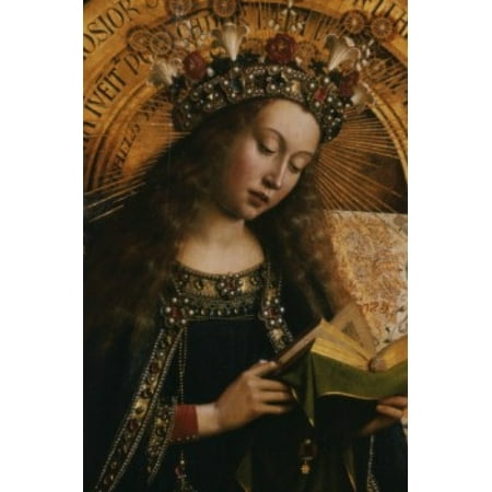 Van Eyck Ghent Altarpiece - The Virgin- Ghent Altarpiece Jan Van Eyck Cathedral Of St Bavo Ghent Belgium Poster Print