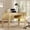 Oak, variant on WAMPAT 53.5"W Mid-Century Modern Curved Desk with 5 Drawers & Charging Station, Wood Writing Computer Desk for Home Office, Bedroom & Study Room