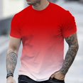 thumbnail image 3 of ZCFZJW Ombre Shirts for Men Casual Tie Dye Summer Short Sleeve Crew Neck Basic Workout Tees Shirt Loose Regular Fit Cotton Pullover Tops Red XL, 3 of 4