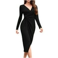 thumbnail image 2 of Women's Casual Dress, Long Sleeve Floral Print Round Neck Dress, Lightweight and Breathable for Spring and Summer Daily Wear, 2 of 9