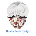 thumbnail image 4 of Shower Caps,Red Mushroom Plant White Pattern Waterproof Shower Cap for Women 4 Pieces,Double Reusable Hair Cover for Shower PEVA Elastic Stretch Hem, 4 of 7