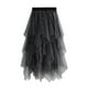 thumbnail image 1 of Falda de tul para mujer, cintura elástica, malla, falda larga de párrafo, vestido de ballet, fiesta de graduación, tutú de tul, falda midi de una línea, 1 of 5