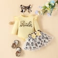 thumbnail image 2 of Newborn Infant Baby Girl Long Sleeve Letter Print Top and Skirt Set, 2 of 8