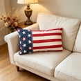 thumbnail image 6 of Patriotic Knitted Pillow, Flag Decorative Cushion, Velvet Back Throw Pillow for Sofa Chair Bedroom Decor, 6 of 6