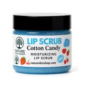 Nature Skin Shop Cotton Candy Lip Scrub, Exfoliating Sugar Scrub for Dry, Flaky Lips, Gently Buffs & Moisturizes for a Smooth Pout, 1 Ounce