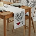 thumbnail image 5 of Table Runner Dresser Scarf 13 x 60 Inch Rose Love Dog's Paws Shape Heart Table Runners Non-Slip Heat Kitchen Dining Table Decor for Kitchen Farmhouse Indoor Outdoor Home Party, 5 of 7
