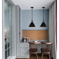 thumbnail image 4 of FSLiving Battery Run USB Charging Dimmable Remote Control 5V LED Pendant Lighting Industrial Style Copper Base Black Metal Light Fixture for Laundry Dorm Bedroom Easy to Install-3 Lights, 4 of 6