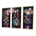 thumbnail image 3 of Designart "Mysterious Nocturnal Flora Abstracted Lake II" Abstract Landscape Framed Wall Art Set Of 3 - Multicolor Abstract Landscapes Frame Canvas Set For Living Room Decor, 3 of 6