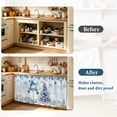 thumbnail image 4 of Blue Coastal Christmas Cabinet Curtain 35"Wx35"L, Dustproof Under Sink Skirt with Self Adhesive Tape, Xmas Tree Nautical Starfish Cabinet Curtain Cover for Kitchen Sink, Bathroom Vanity, Laundry Room, 4 of 9