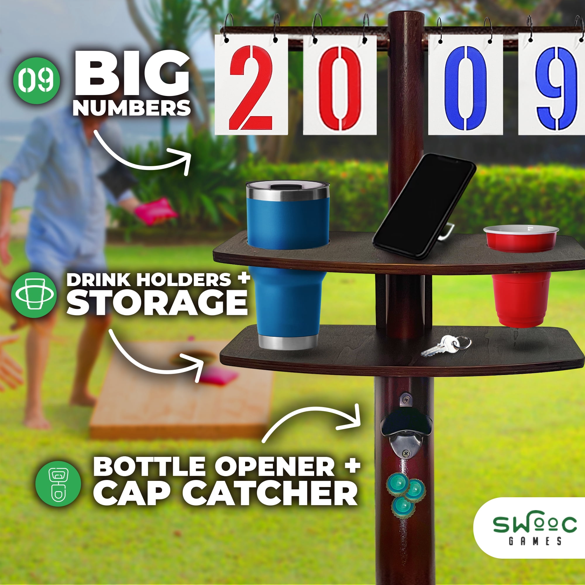 Cornhole Score Keeper & Other Yard Games – Weather Resistant