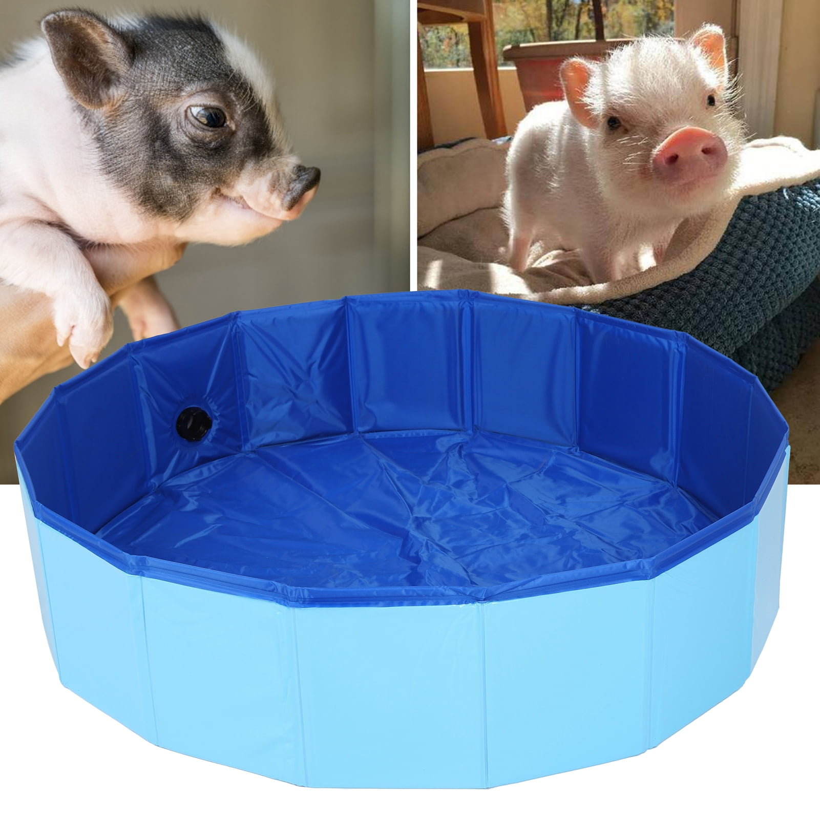 Dog Swimming Pool Durable Outdoor Indoor Foldable Collapsible Pet Bath Tub Plastic For Shower Blue 80 X 30cm 31.5 X 11.8in