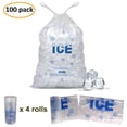thumbnail image 2 of Bolsas de hielo de plástico Belinlen, paquete de 100 unidades, 2,27 kg, 22,9 x 43,2 cm, con drar, 2 of 4