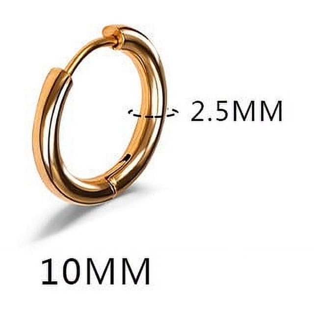 Pendientes con hebilla para la oreja con forma de anillo redondo de acero de titanio de 2,5 de espesor, con personalidad para hombres y mujeres