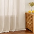 thumbnail image 2 of NICETOWN Linen Sheer Curtains 84-inch Length 52" Wide, Rod Pocket & Back Tab Light Filtering Casual Textured Privacy Window Treatment, Beige, 2 Panels, 2 of 7