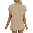 thumbnail image 4 of ZUKMRJPC Womens Tops Spring Summer V Neck Short Sleeve Solid Color Basic T-Shirts Casual Loose Fit Trendy Fashion Tees, 4 of 6