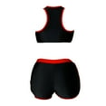 thumbnail image 4 of Nyeemya Women's Workout Set Yoga Bra Crop Top with Bodycon Shorts Tracksuit 2 Piece Seamless Athletic Black&Red XL, 4 of 5