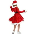 thumbnail image 3 of Adeawade Girls Dresses Christmas Long Sleeve Dress Solid Color Crewneck Flowy Xmas Dresses Soft Playsuit Size 150 Red, 3 of 8