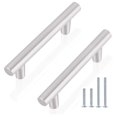 thumbnail image 1 of Gobrico Paquete de 6 manijas y tiradores para cajones de gabinetes de cocina con barra en T en acero inoxidable de níquel cepillado Perillas de cocina para aparador Centros de orificios 3 pulgadas / 7, 1 of 5