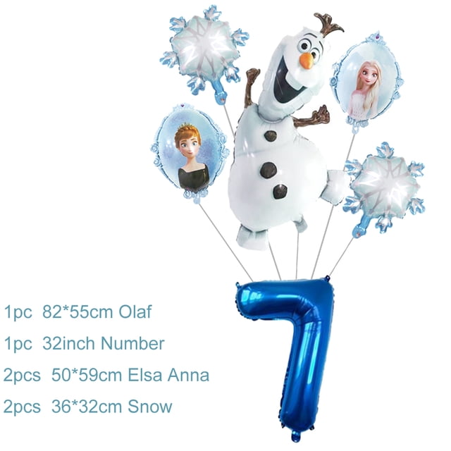 1 juego de globos inflables de aluminio de Disney con dibujos animados de Olaf, Elsa, Anna y nieve