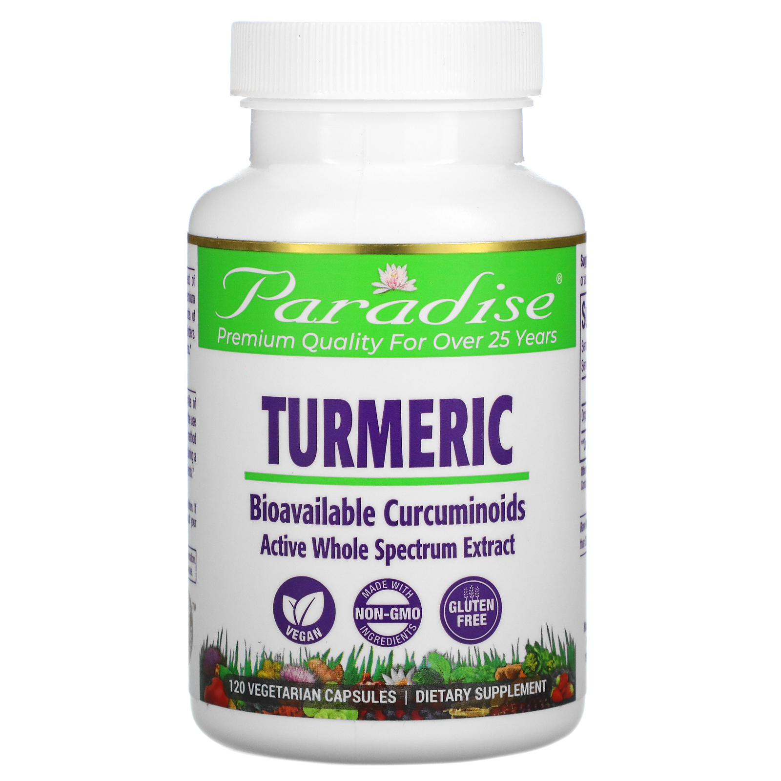 Paradise Herbs - Turmeric Ultimate Ayurvedic Extract - 120 Vegetarian Capsules