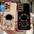 thumbnail image 5 of Compatible with Samsung Galaxy A23 4g/5g 6.6" 6D Plating Luxury Cute Astronaut Hidden Stand Holder Case Heart Cover with Camera Protection Soft Silicone Shockproof Kickstand Bumper (Black), 5 of 9