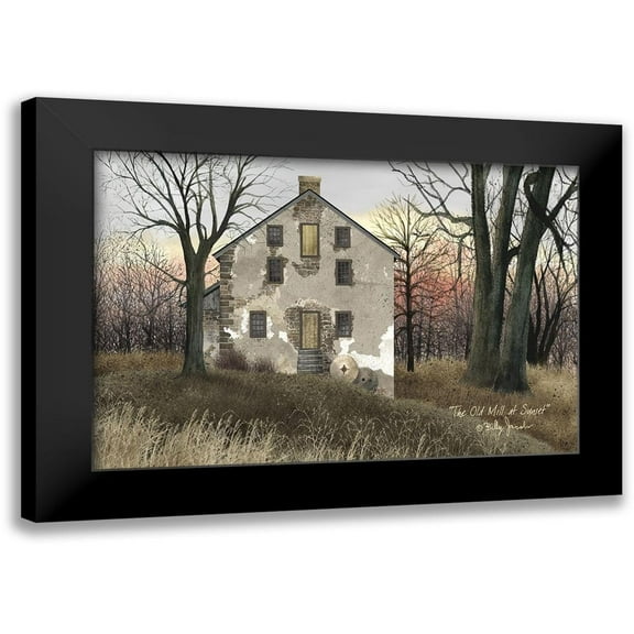 Jacobs, Billy 14x11 Black Modern Framed Museum Art Print Titled - Old Mill at Sunset