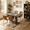Gray+Brown(B), variant on 46.2" Dining Table,Modern Square Dining Table for 4-6 People,Rectangular Dining Room Table with Sturdy Pedestal Base,Rectangle kitchen Table for Living Room, Apartment