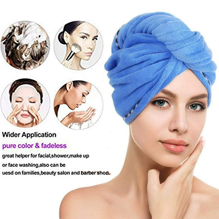 3 Pack Hair Towel Wrap Turban Microfiber Drying Bath Shower Head
