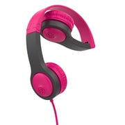 JLab JBuddies Folding Gen 2 Kids Memory Foam Wired Headphones, Pink/Gray