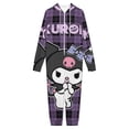 thumbnail image 3 of Kuromi And My Melody Unisex Onesie Pajamas Zipper Jumpsuit Hooded One Piece Sleepwear for Family Mens Womens, 3 of 7