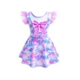 thumbnail image 5 of Hienoo Toddler Girls Tie Dye Monokini Swimsuit Swim Dress with Flutter Sleeve Bathing Suit, 5 of 8