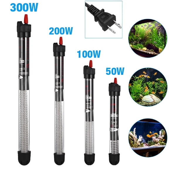 HIBIBUD 2026 New 50W/100W/300W Adjustable Aquarium Heater Submersible Glass Water Heater for 5-70 Gallon Fish Tank