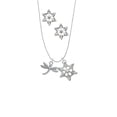 thumbnail image 2 of Delight Jewelry Silvertone Small Dragonfly with Crystal Silver tone Snowflake Charm Necklace and Stud Earrings, 2 of 4
