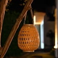 thumbnail image 4 of Moyic Lámpara colgante de bambú con carga Solar para decoración de jardín, jaula, lámpara colgante para patio Iluminación y accesorios, 4 of 6