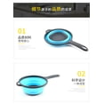 thumbnail image 6 of Zzbeans Foldable Over The Sink Colander Basket, Large Capacity 6 Quart Vegetable Fruit Strainer, Dishwasher Safe BPA Free Kitchen Washing Tool for Draining Pasta Salad, Blue, 6 of 7