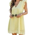 thumbnail image 1 of Jupe Courte en Coton Col en V Été Couleur Unie Robe Californienne pour 2022, 1 of 5