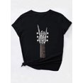 thumbnail image 3 of Vibrant Rock Skull Short Sleeve T-Shirt for Women - Comfortable Casual Top with Round Neck, Fashionable Hand Print, Relaxed Fit, and Sports Leisure Style - Perfect for Everyday Wear, 3 of 7