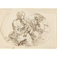 thumbnail image 2 of Donato Creti 14x11 Gold Ornate Wood Frame and Double Matted Museum Art Print Titled - Holy Family (Recto), 2 of 4