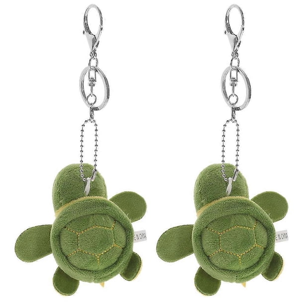 2pcs Fluffy Keychain Plush Turtle Keychain Stuffed Animal Keychain Bag Hanging Keychain
