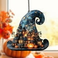 thumbnail image 3 of 2025 Witch Hat Village Colorful Glass Suncatcher, 3 of 5