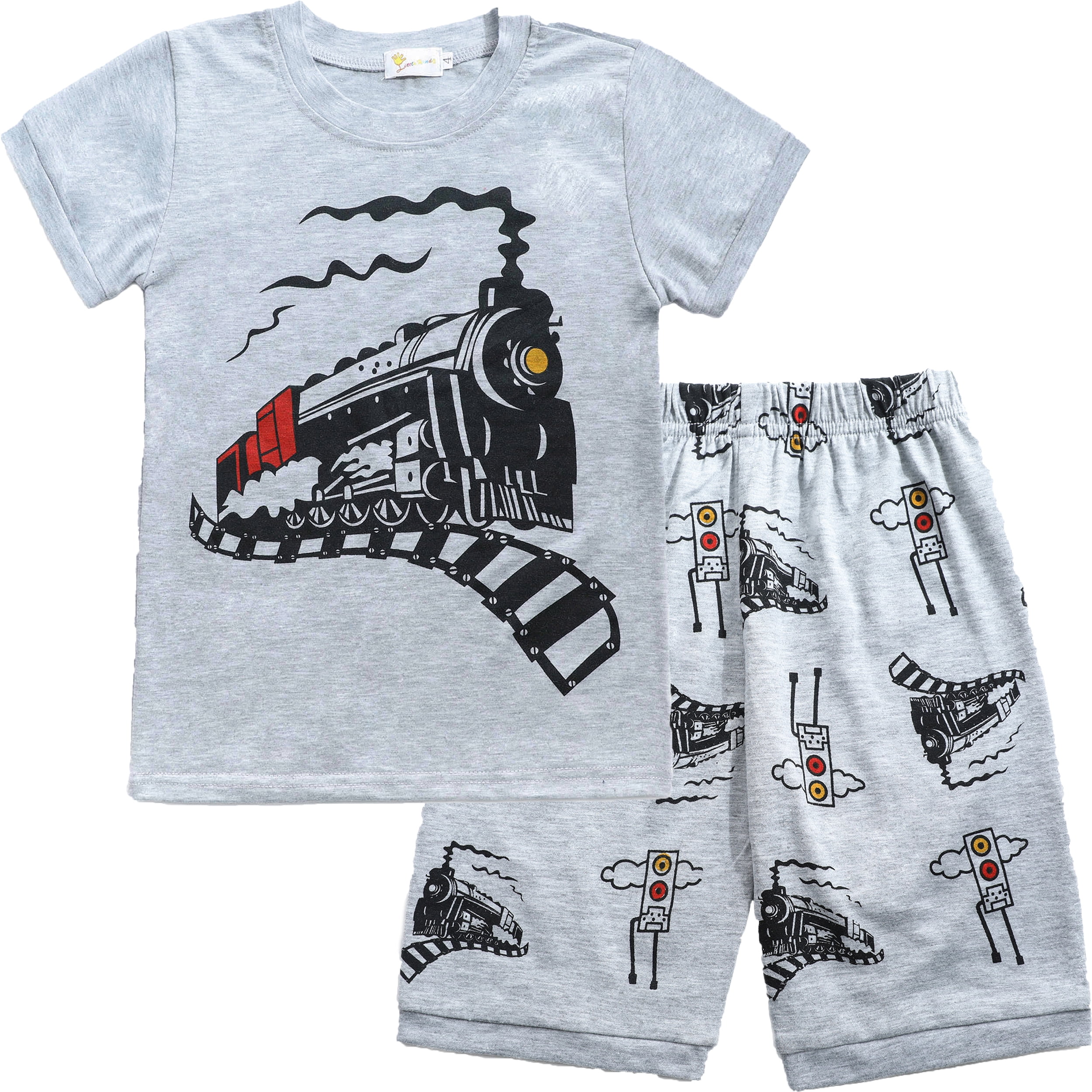 Boys Christmas Pyjamas Set Toddler Kids Cars Train Truck Print Pjs Sets 100% Cotton Long Sleeve Nightwear Sleepwear Clothes Set for Boy