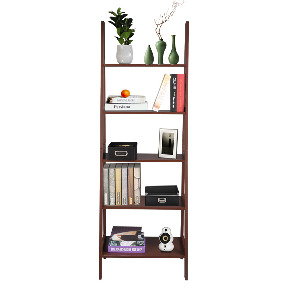 Ladder Shelf 5 Tier Multifunctional, Natalie Black Open Bookcases