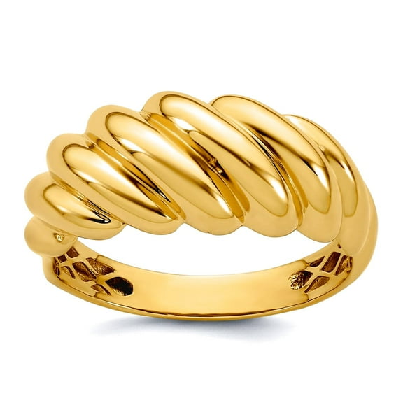 2.9mm 14k Solid Yellow Gold Polished Twisted Domed Ring Size 7 Ring for Women - 2.7 Grams