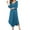 Blue Green, variant on Women Long Nightgowns 3/4 Sleeves Sleepshirt Comfy Full Lenth Sleepwear